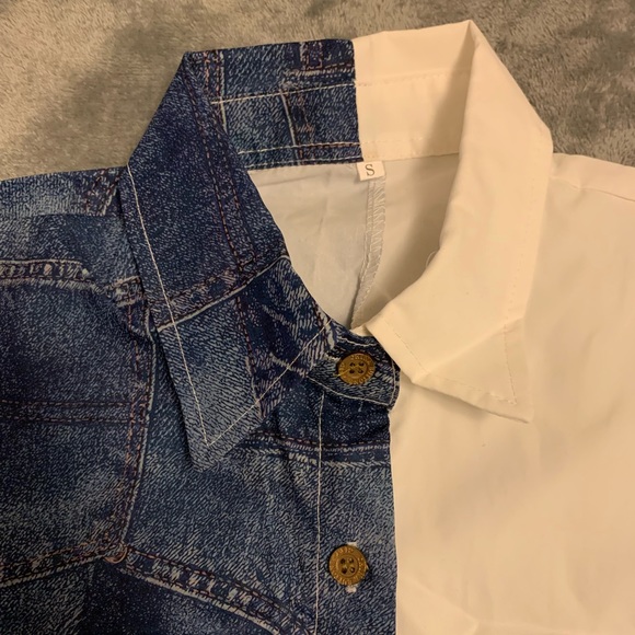 Jurllyshe Fashion Color Matching Lapel Button Plaid Printed Shirt Dress - Picture 6 of 7